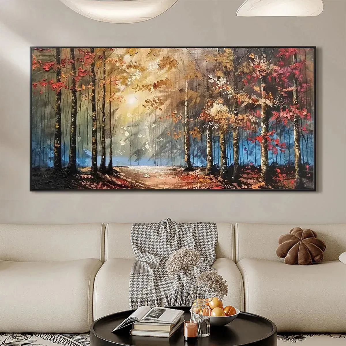AUTUMN TRAIL: Textured Autumn Forest Landscape Painting - Image 7