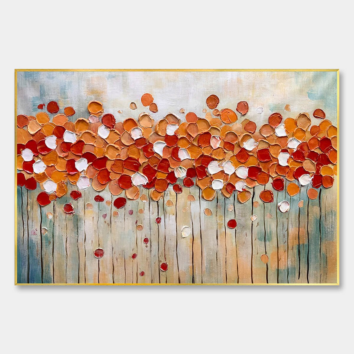 AUTUMN WHISPERS: Abstract Landscape Impasto Oil Painting