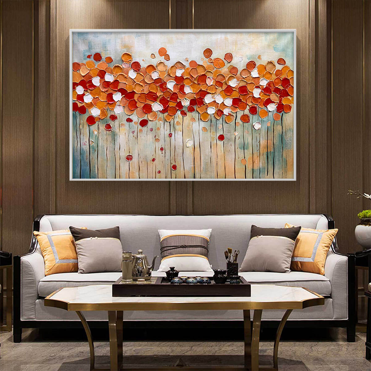 AUTUMN WHISPERS: Abstract Landscape Impasto Oil Painting - Image 6