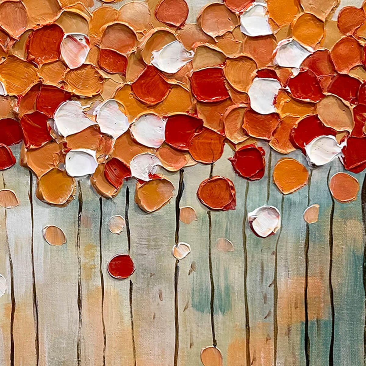 AUTUMN WHISPERS: Abstract Landscape Impasto Oil Painting - Image 5