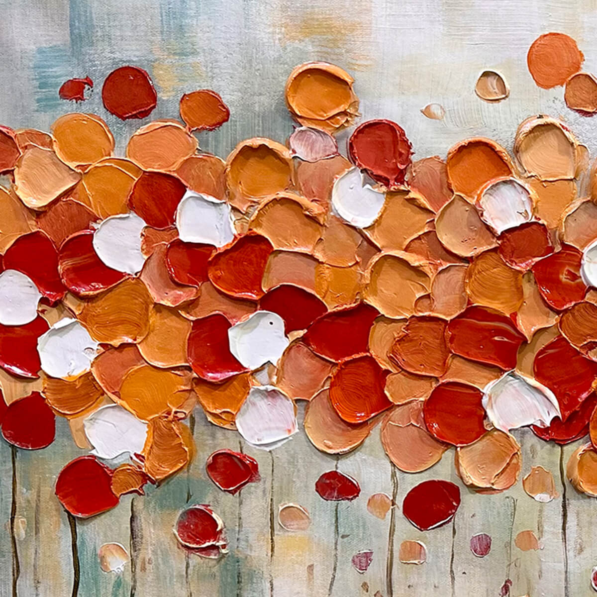AUTUMN WHISPERS: Abstract Landscape Impasto Oil Painting - Image 3