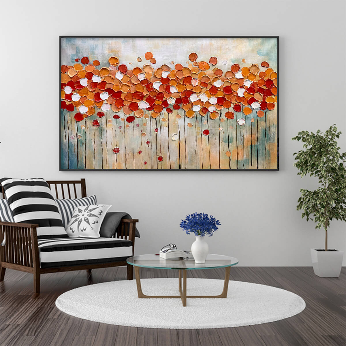 AUTUMN WHISPERS: Abstract Landscape Impasto Oil Painting - Image 2