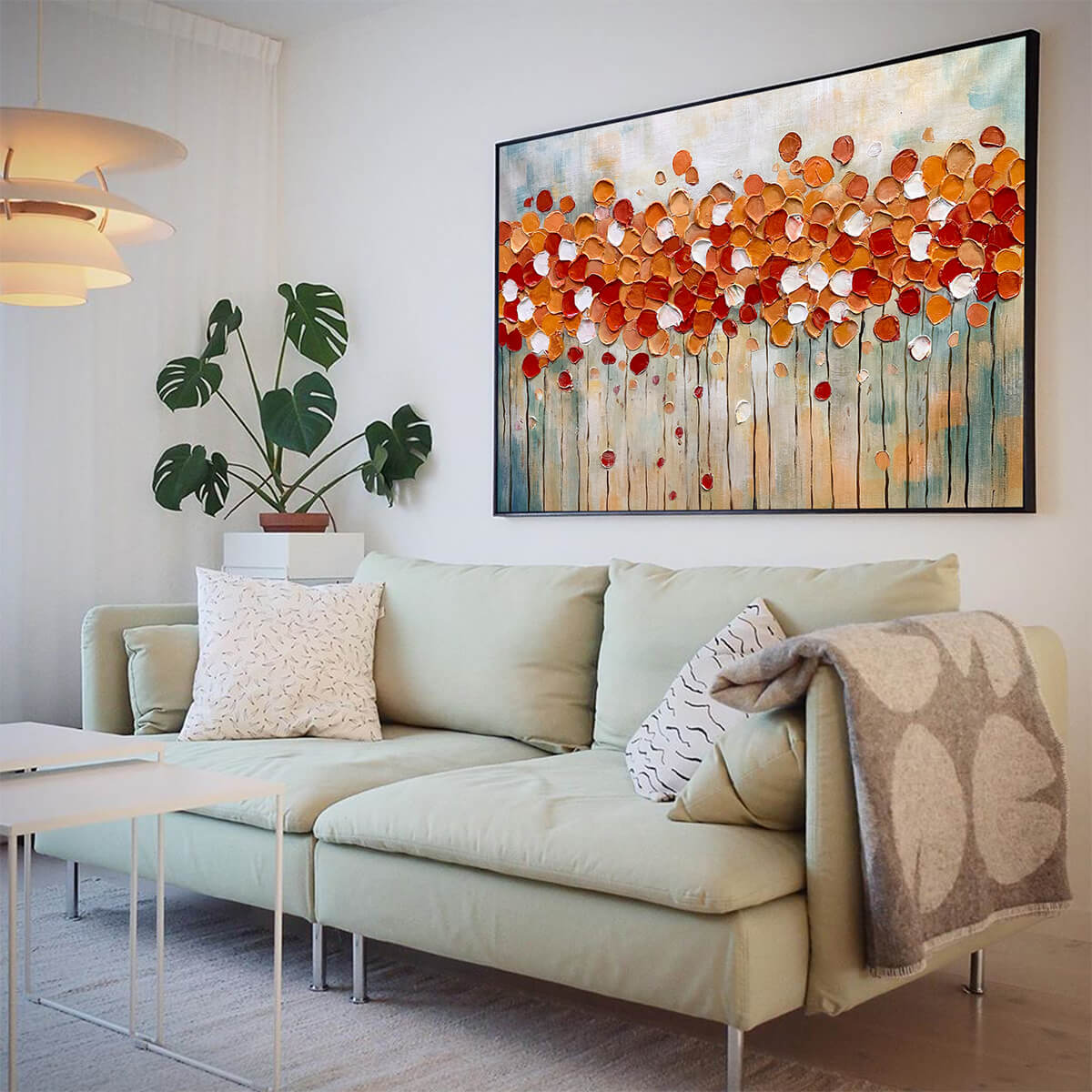 AUTUMN WHISPERS: Abstract Landscape Impasto Oil Painting - Image 4