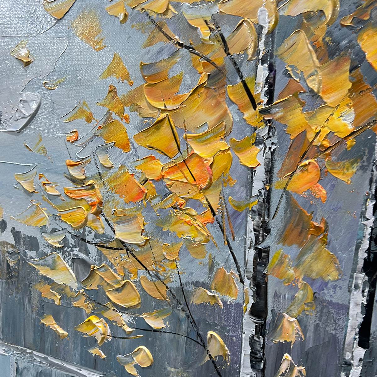 AUTUMN WHISPERS: Textured Impasto Landscape Oil Painting - Image 5