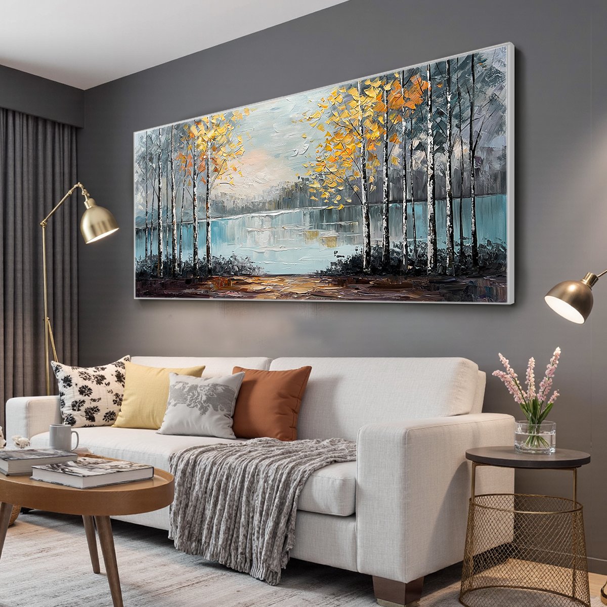 AUTUMN WHISPERS: Textured Impasto Landscape Oil Painting - Image 4