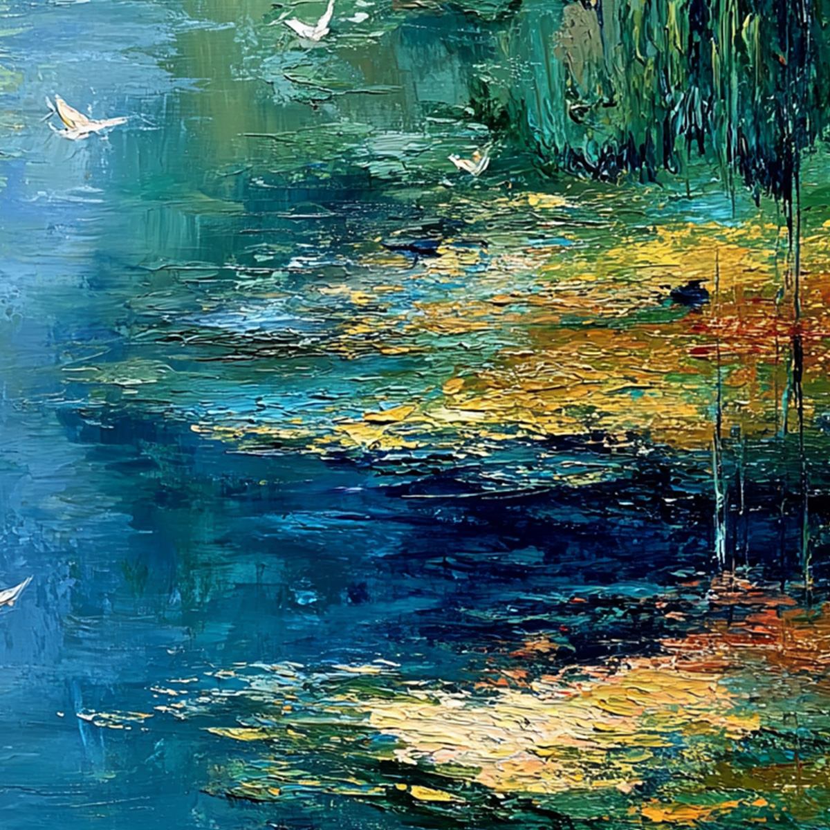 AZURE JOURNEY: Textured Abstract River Landscape Painting - Image 5