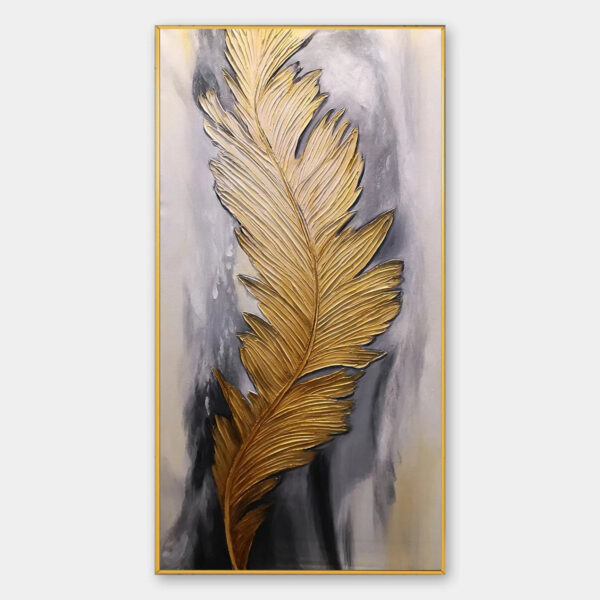 BLEMISHED SKY: Abstract Feather Oil Painting