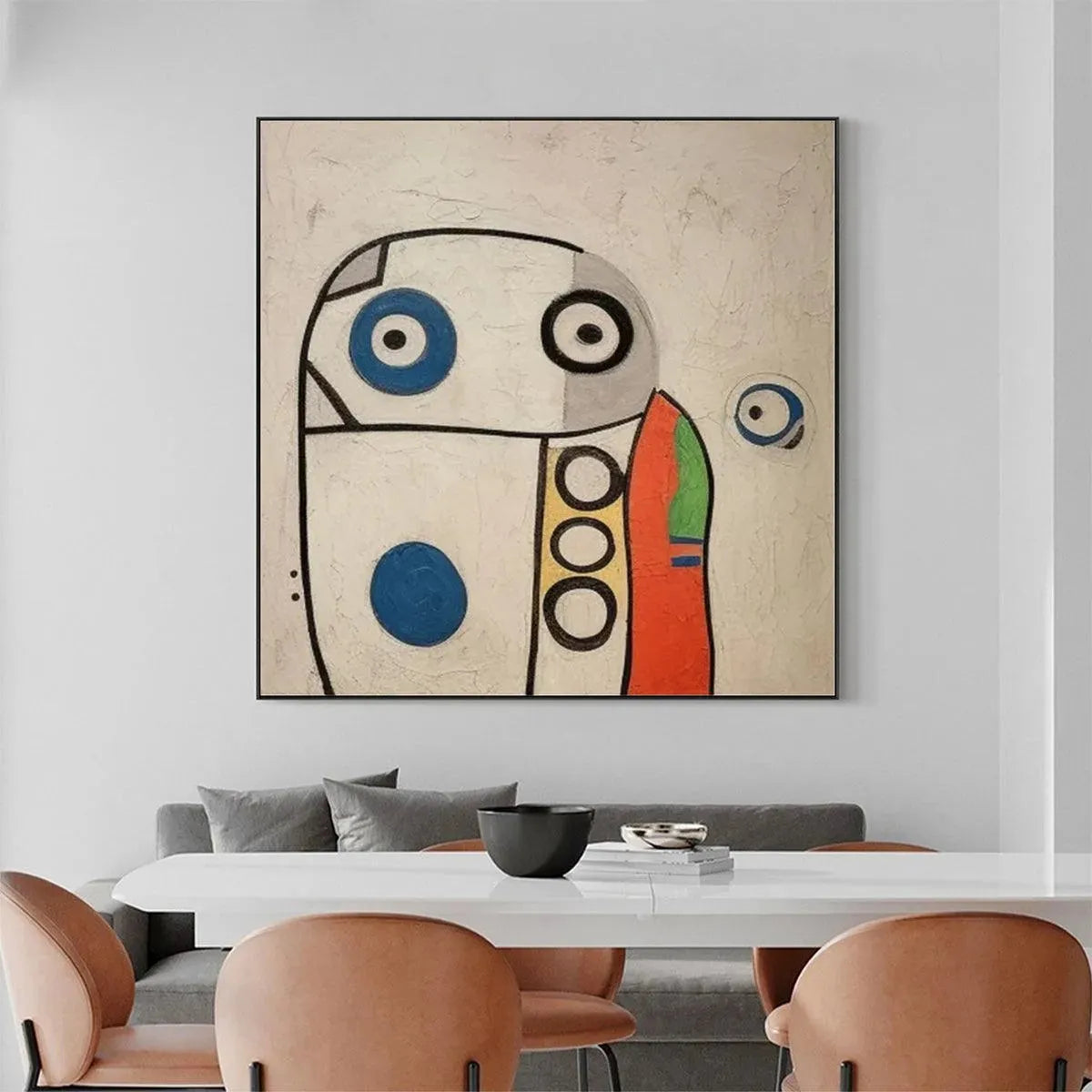 ABSTRACT FIGURE: Colorful Abstract Painting, Square Wall Art - Image 9