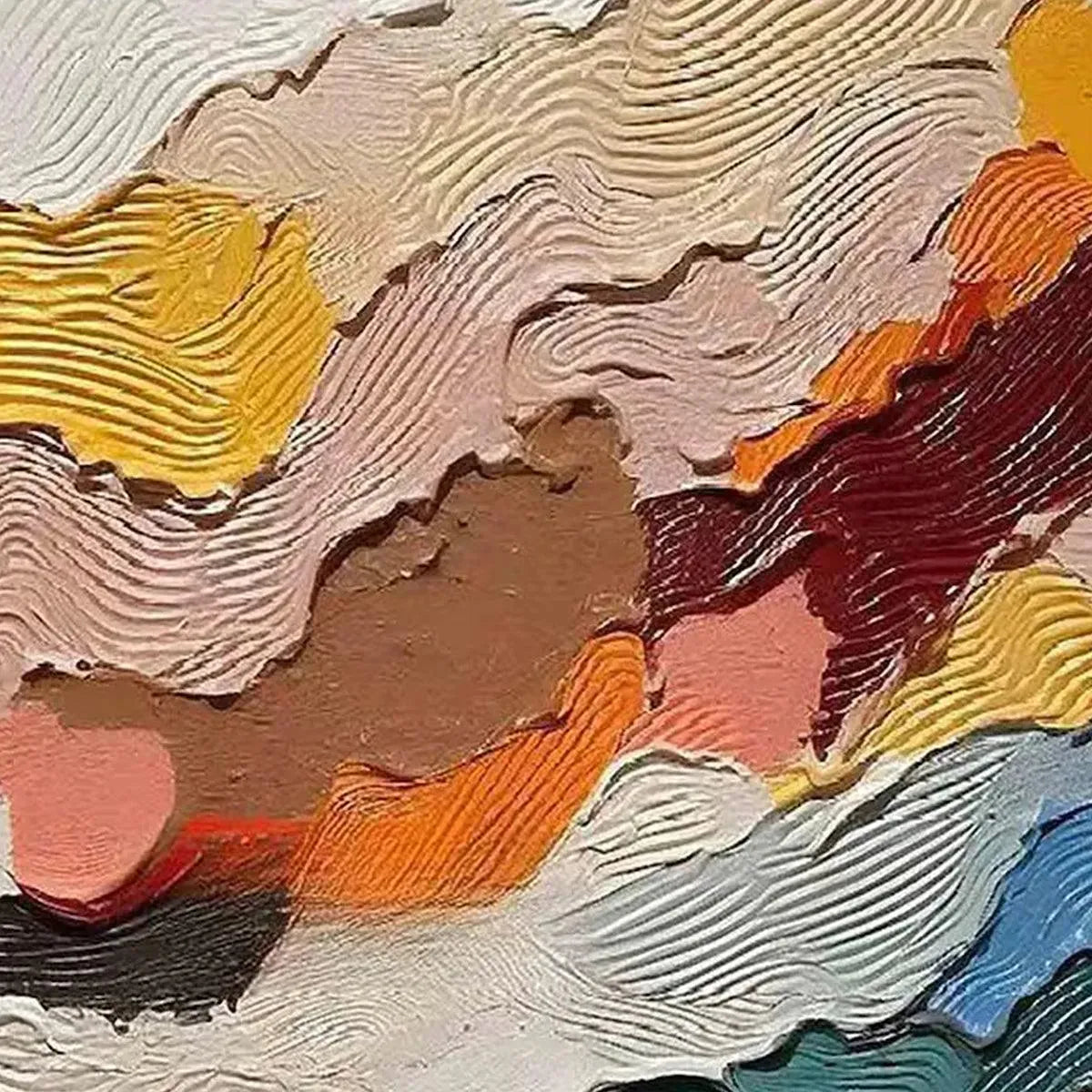 ABSTRACT LANDSCAPE: Textured Abstract Painting, Colorful Landscape Wall Art, Vertical Canvas, Impasto Decor - Image 4