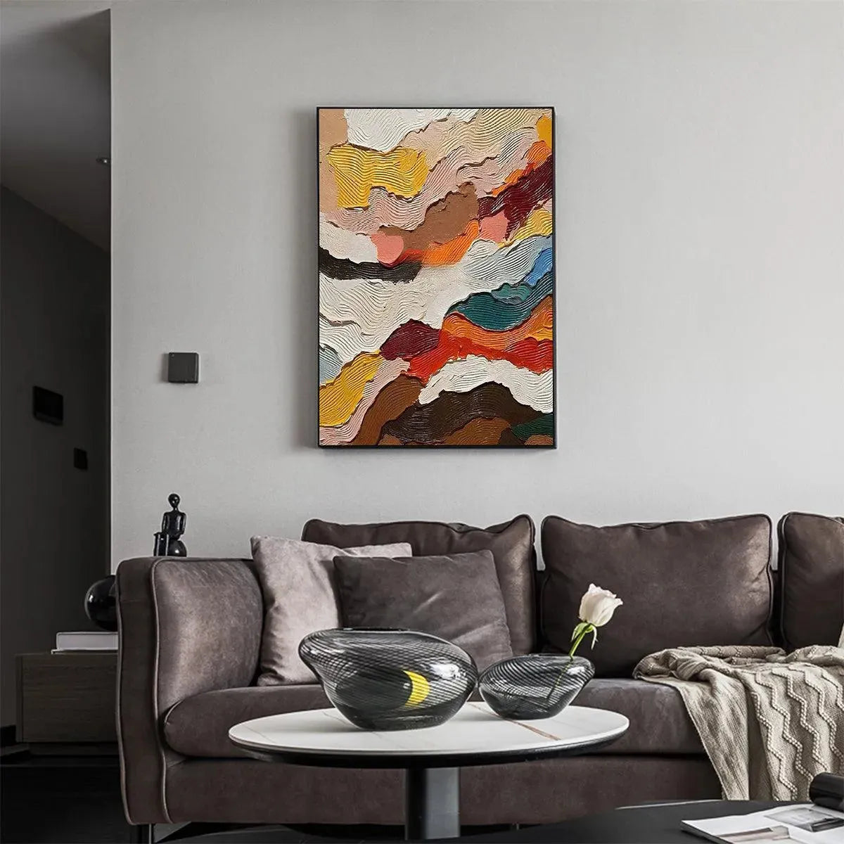 ABSTRACT LANDSCAPE: Textured Abstract Painting, Colorful Landscape Wall Art, Vertical Canvas, Impasto Decor - Image 8