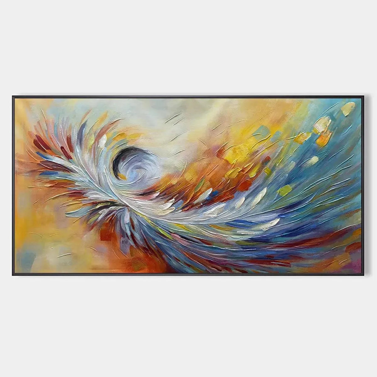 Abstract Swirl Oil Painting - Colorful Wall Art Decor