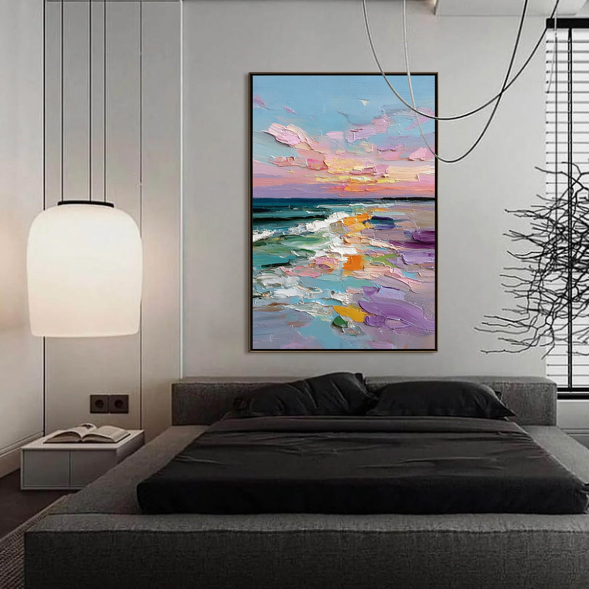 Amalfi Glow: Textured Seascape Sunset Original Oil Painting - Image 4