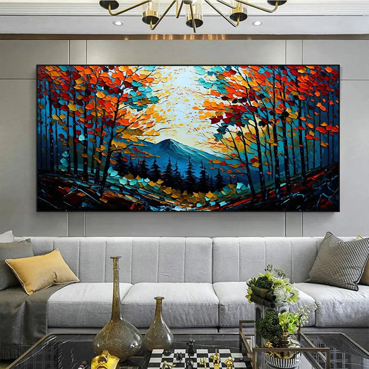 Colorful Forest Landscape Oil Painting - Autumn Vibes - Image 2