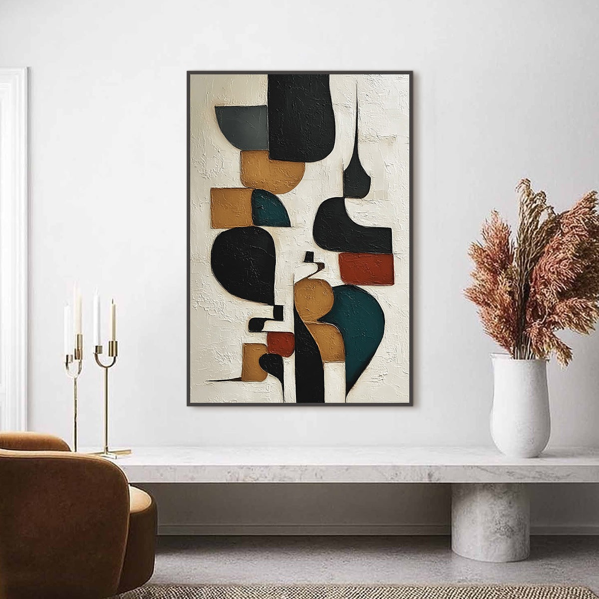 BALANCING ACT: Textured Wabi Sabi Abstract Painting for Modern Decor - Image 4