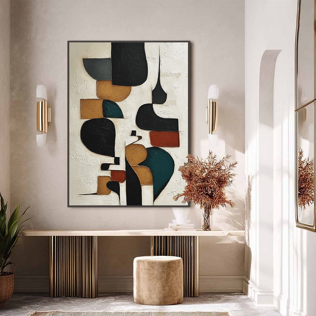 BALANCING ACT: Textured Wabi Sabi Abstract Painting for Modern Decor - Image 2