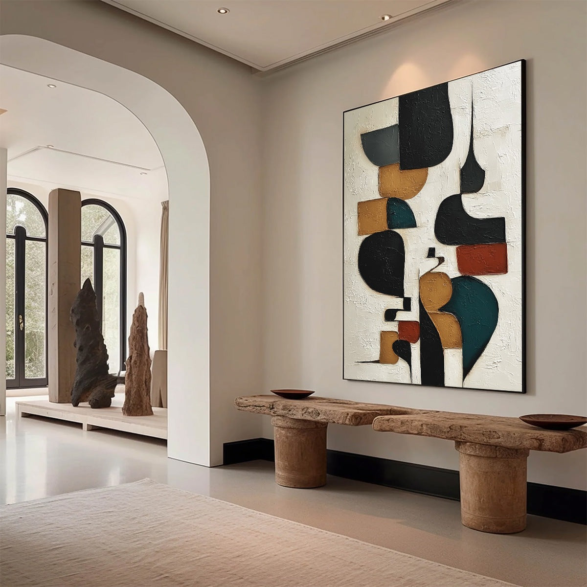 BALANCING ACT: Textured Wabi Sabi Abstract Painting for Modern Decor - Image 8