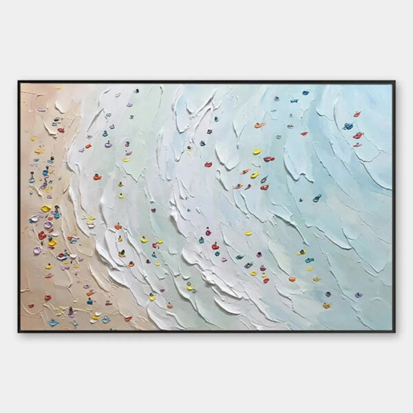 BEACH DAY: Textured Minimalist Beach Scene Painting