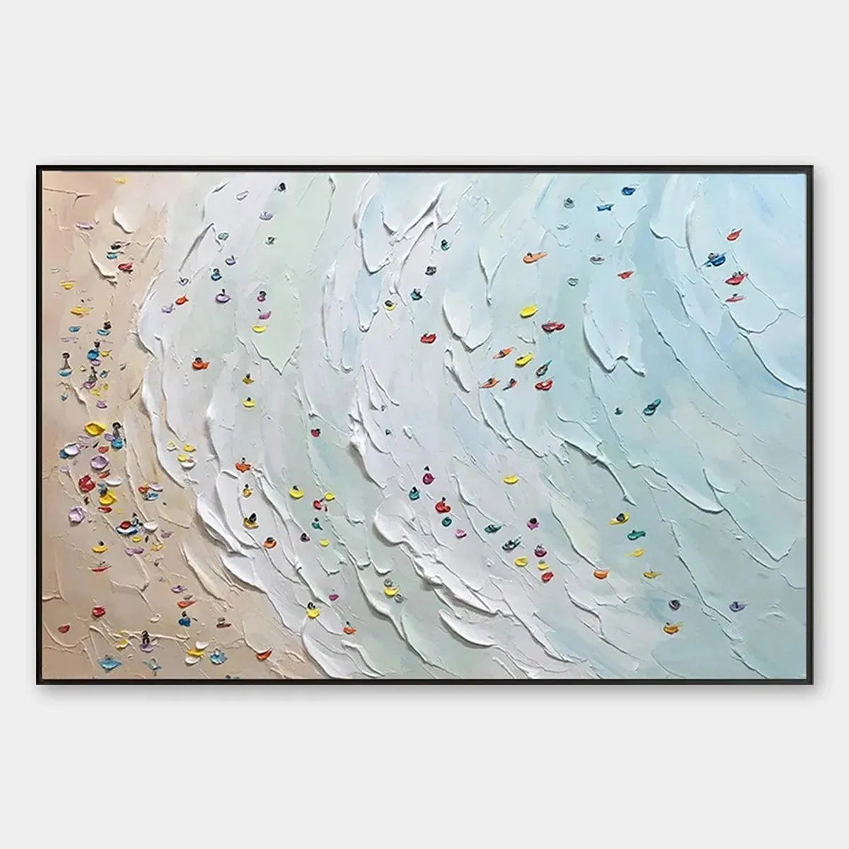 BEACH DAY: Textured Minimalist Beach Scene Painting
