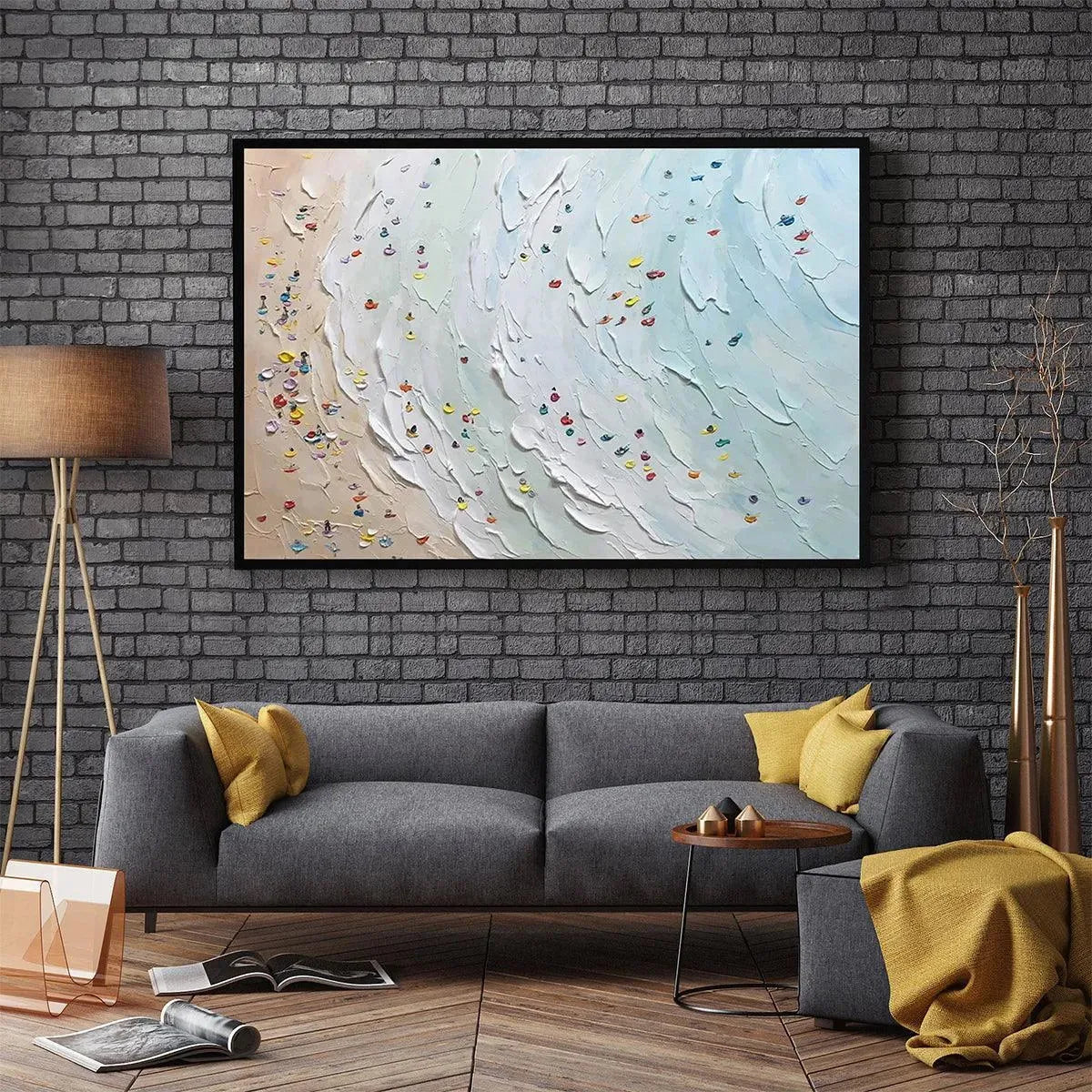 BEACH DAY: Textured Minimalist Beach Scene Painting - Image 6