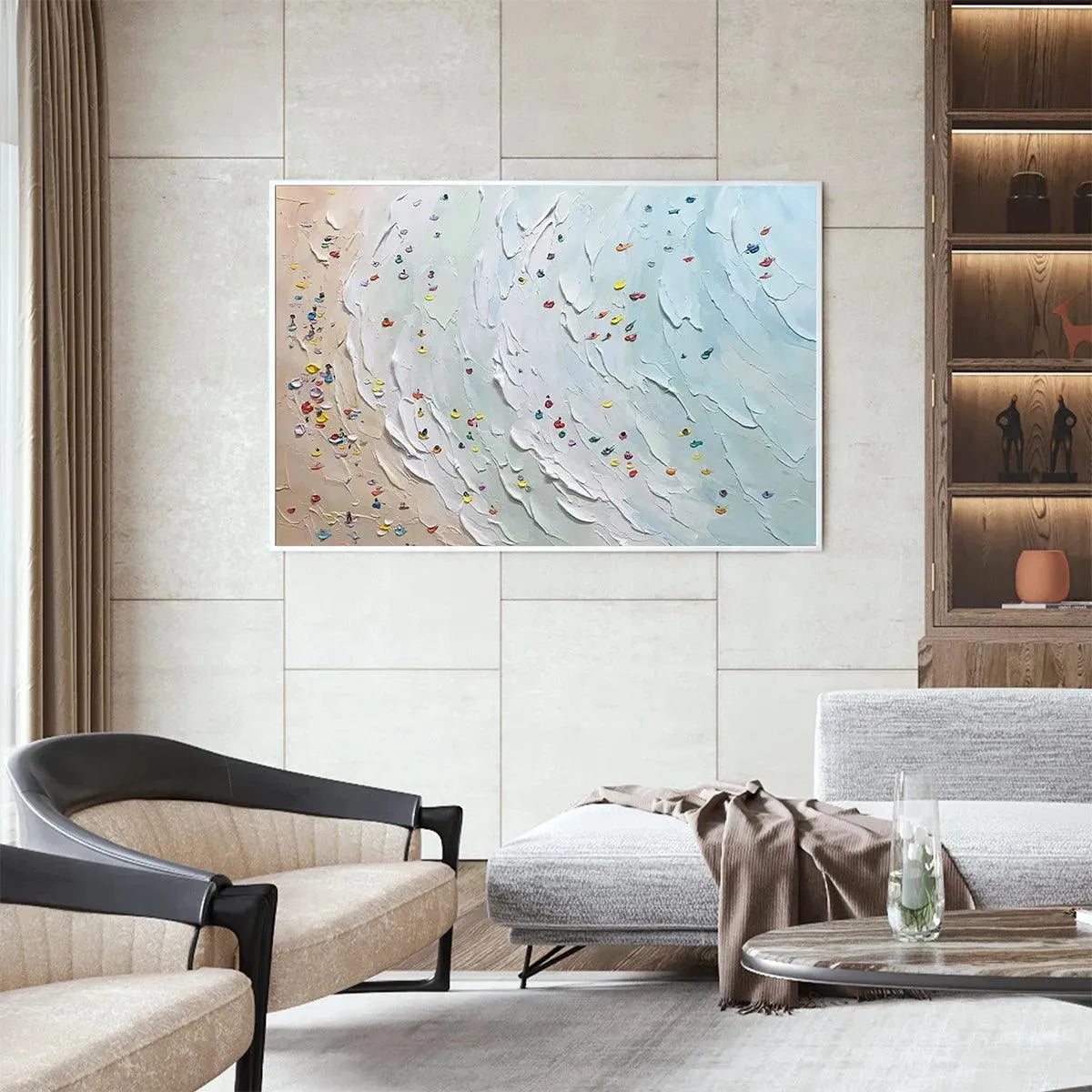 BEACH DAY: Textured Minimalist Beach Scene Painting - Image 7