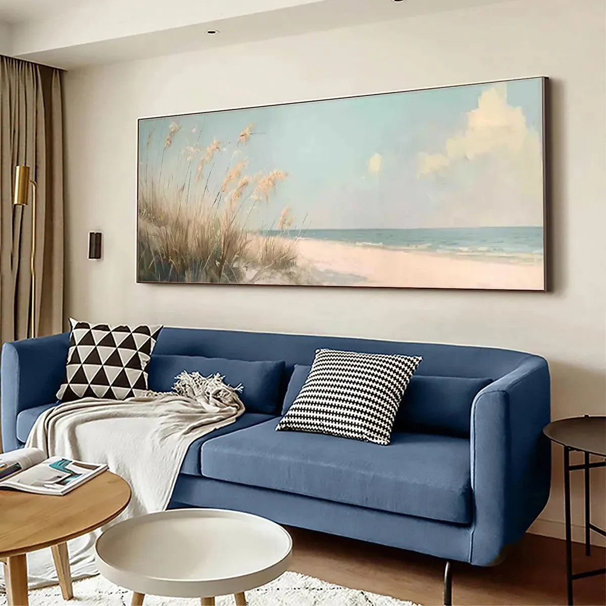 BEACH GRASS PANORAMIC: Beach Painting, Panoramic Wall Art - Image 4