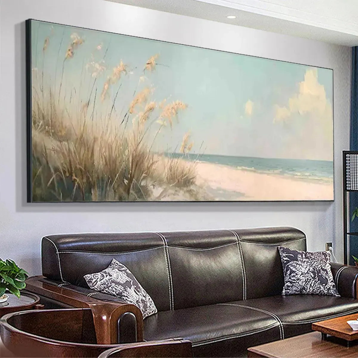 BEACH GRASS PANORAMIC: Beach Painting, Panoramic Wall Art - Image 5