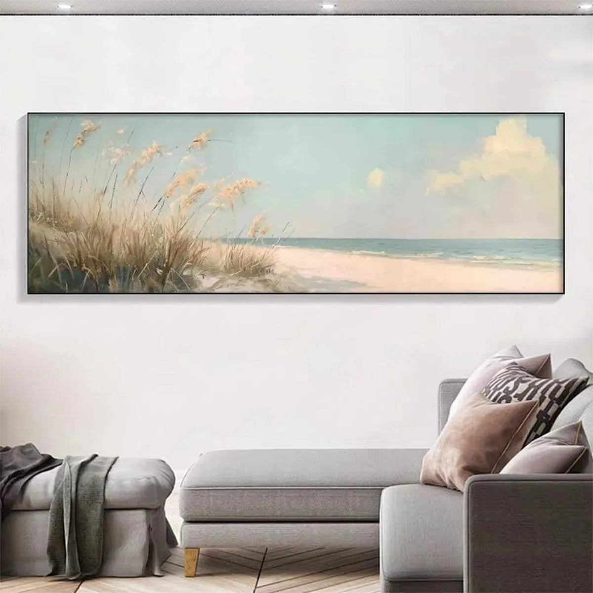 BEACH GRASS PANORAMIC: Beach Painting, Panoramic Wall Art - Image 7