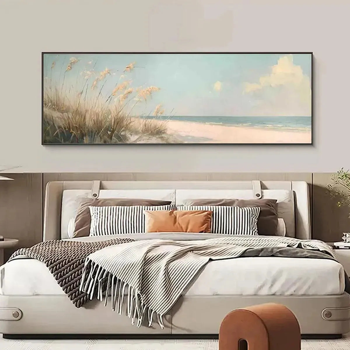 BEACH GRASS PANORAMIC: Beach Painting, Panoramic Wall Art - Image 8