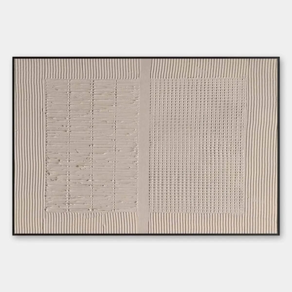 BEIGE TEXTURE DIPTYCH: Textured Abstract Painting in Beige