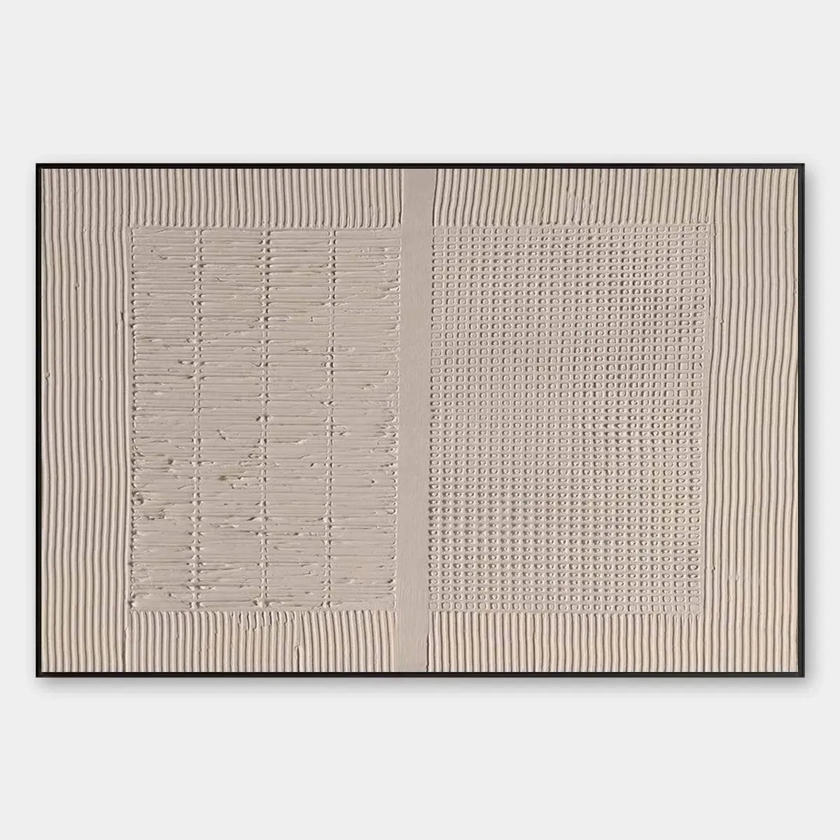 BEIGE TEXTURE DIPTYCH: Textured Abstract Painting in Beige