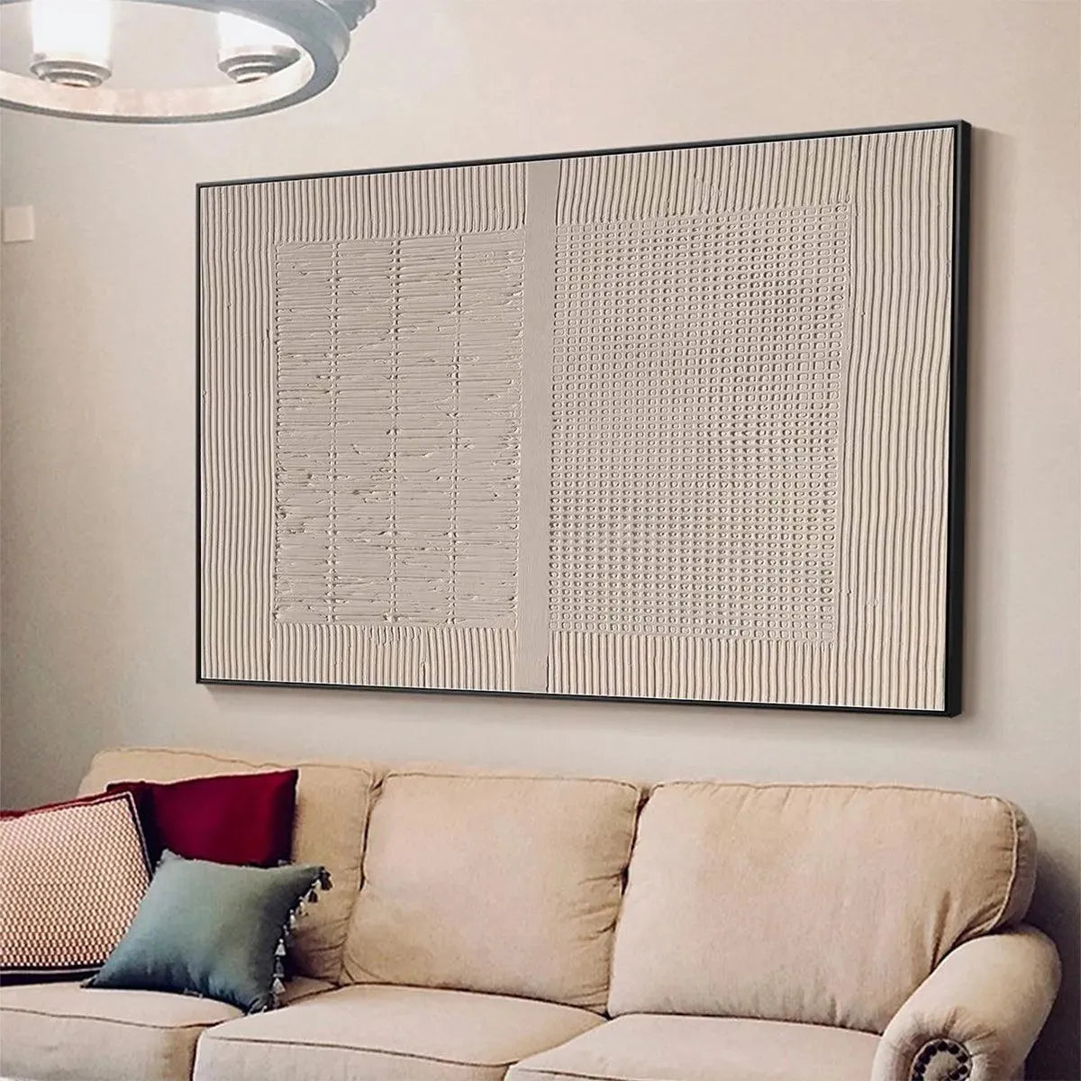 BEIGE TEXTURE DIPTYCH: Textured Abstract Painting in Beige - Image 7