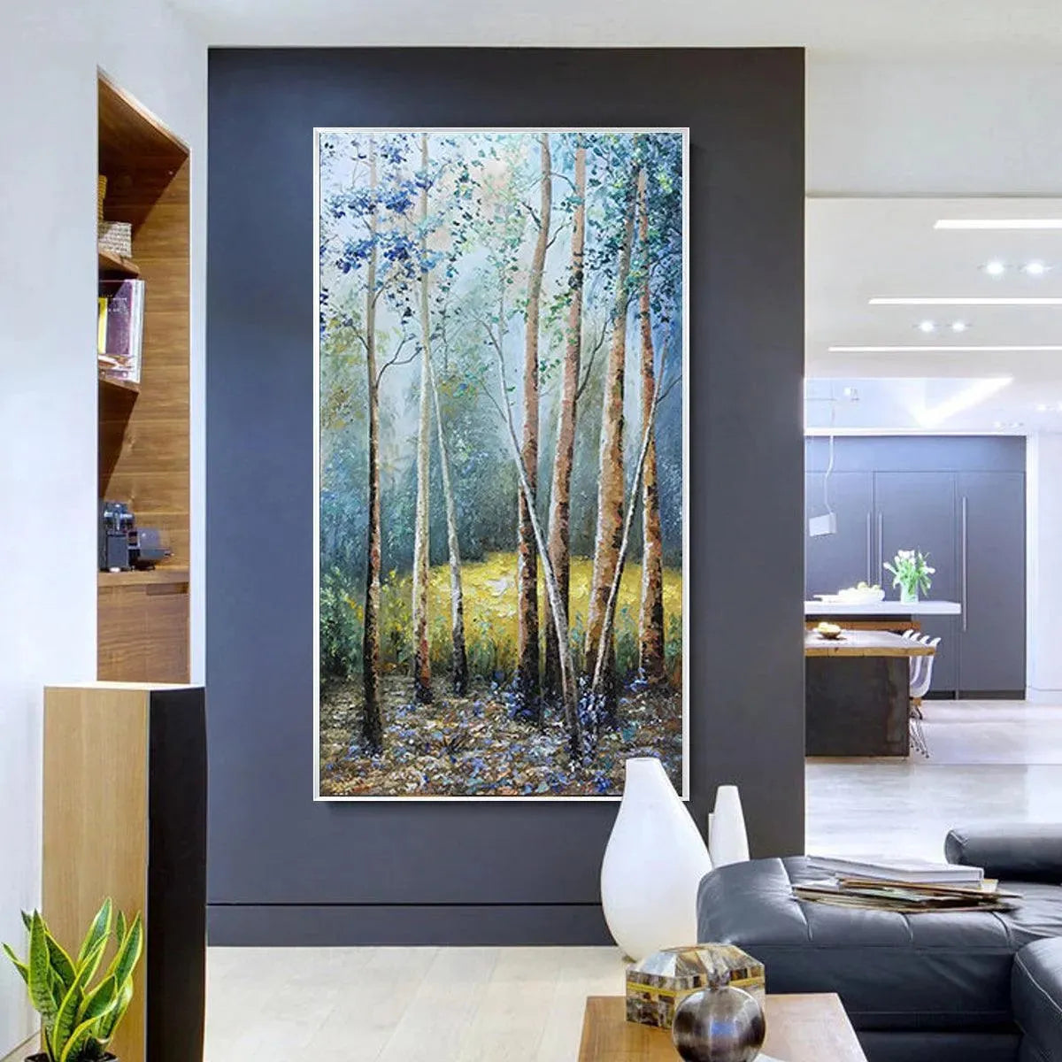 BIRCHLIGHT GLADE: Vertical Forest Landscape Oil Painting - Image 2