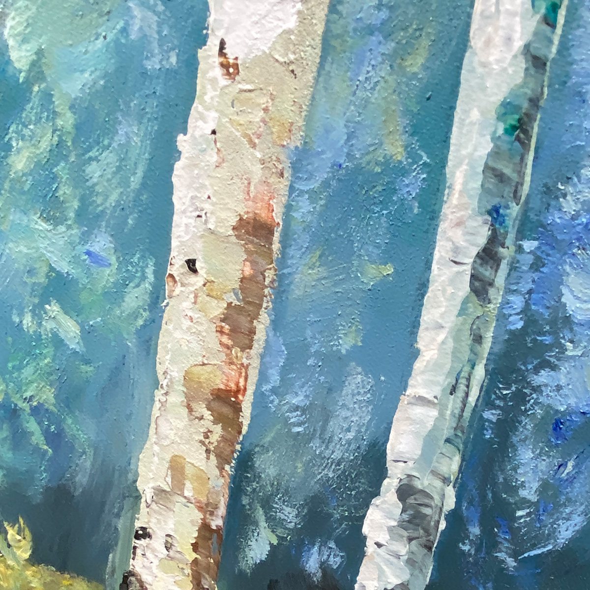BIRCHLIGHT GLADE: Vertical Forest Landscape Oil Painting - Image 3