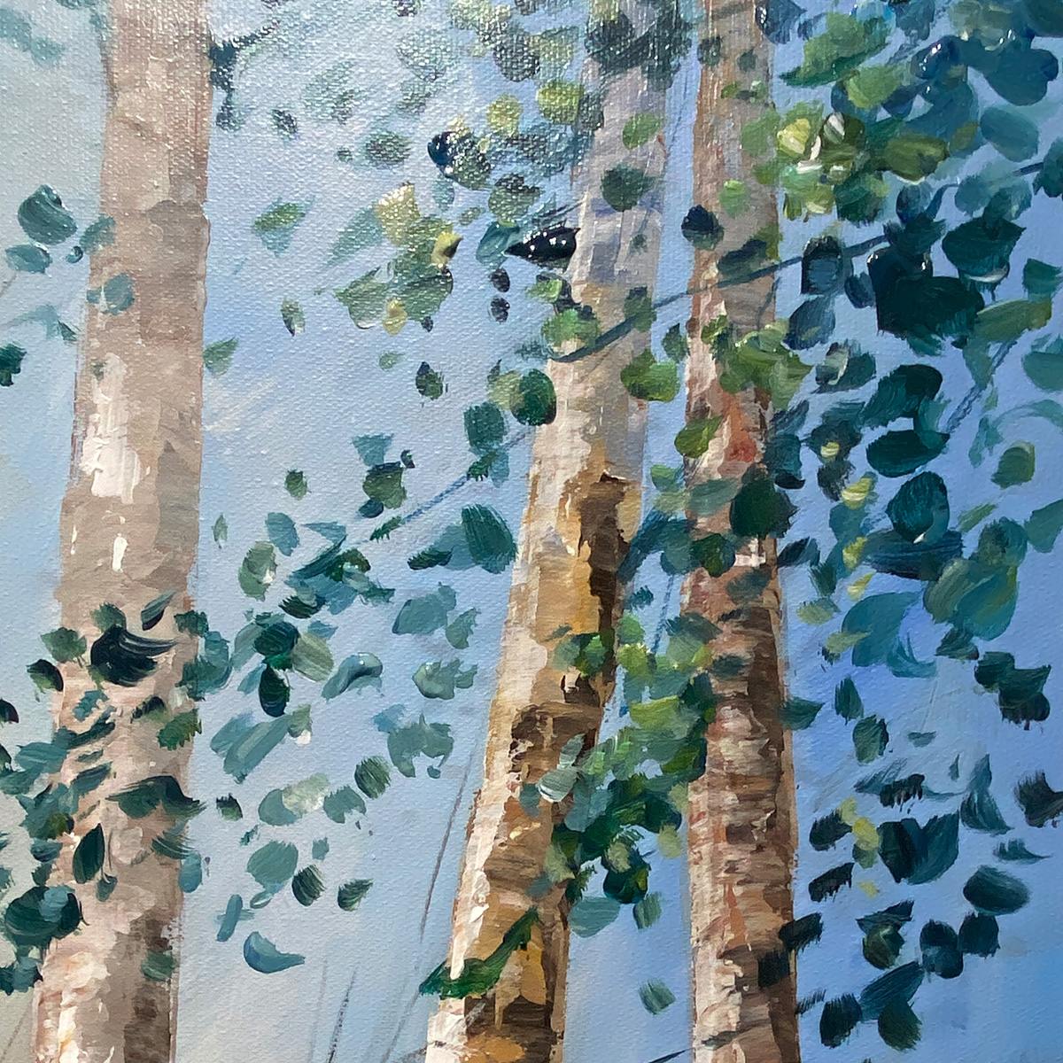 BIRCHLIGHT GLADE: Vertical Forest Landscape Oil Painting - Image 6