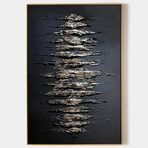 BLACK AND GOLD TEXTURE: Textured Abstract Painting