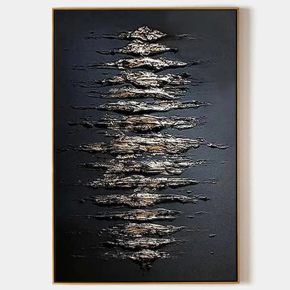 BLACK AND GOLD TEXTURE: Textured Abstract Painting