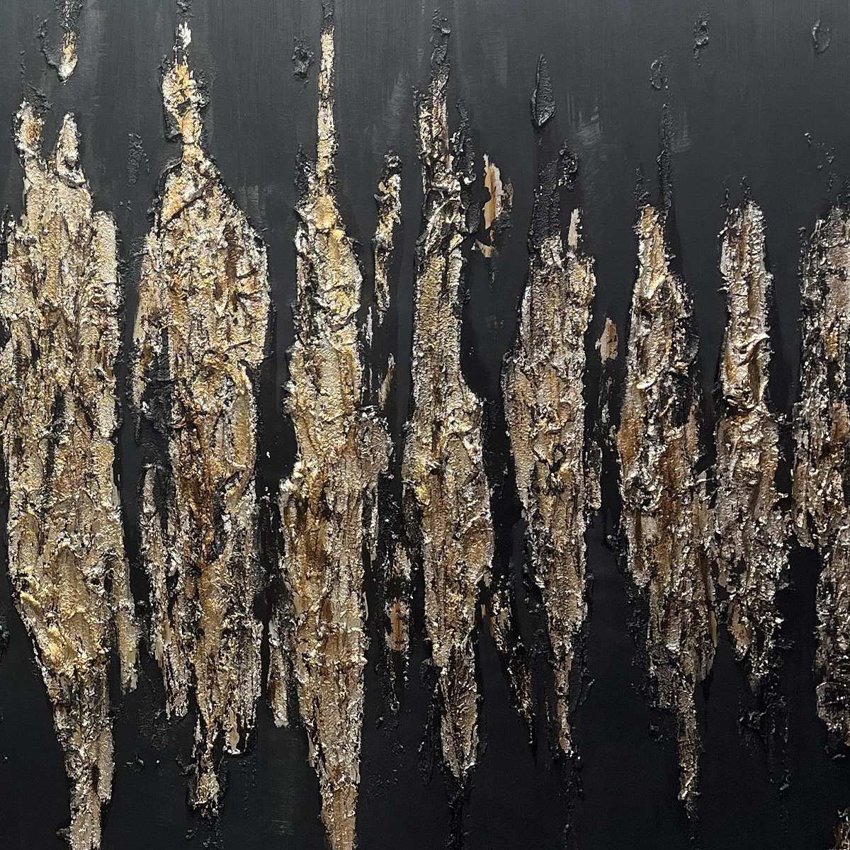 BLACK AND GOLD TEXTURE: Textured Abstract Painting - Image 3