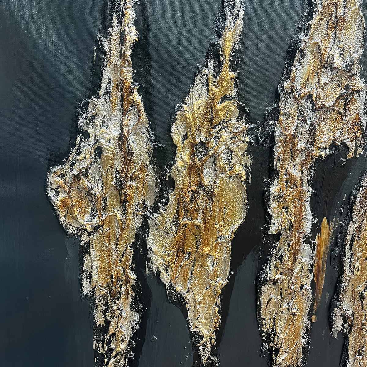 BLACK AND GOLD TEXTURE: Textured Abstract Painting - Image 6