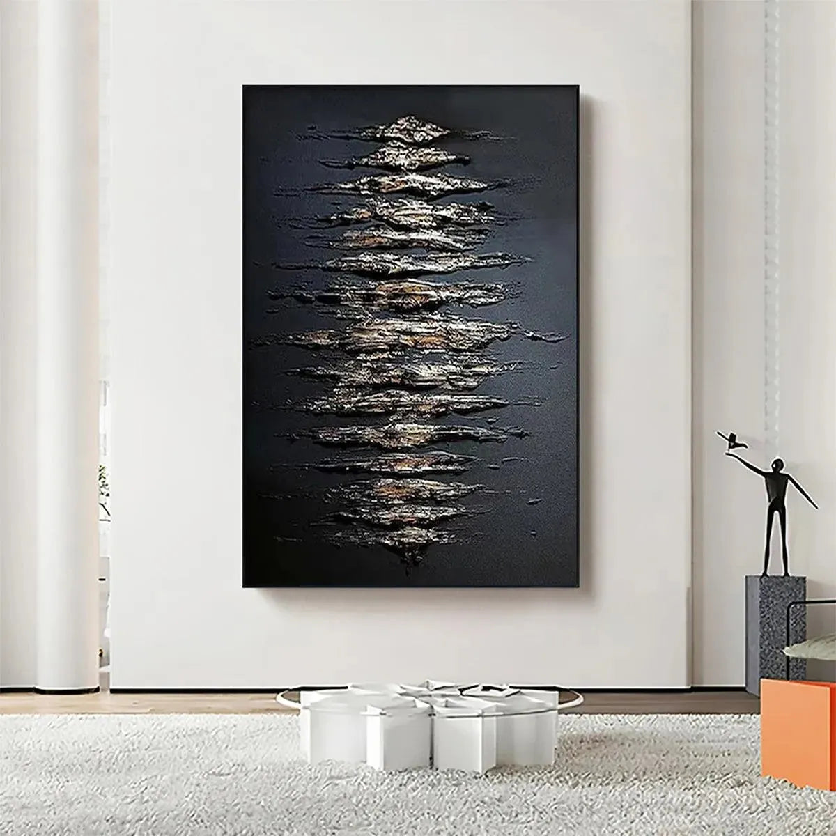 BLACK AND GOLD TEXTURE: Textured Abstract Painting - Image 8
