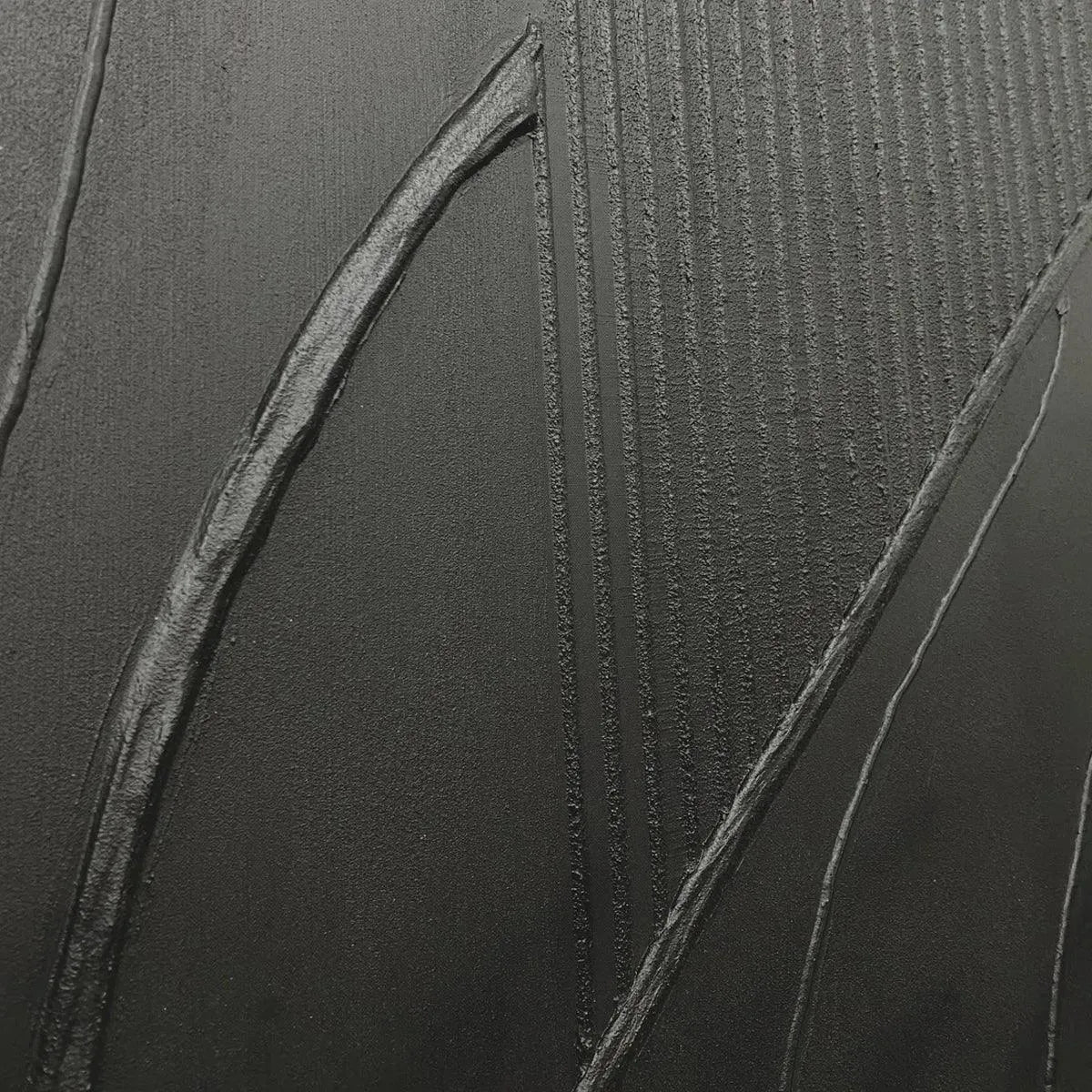 BLACK TEXTURED ABSTRACT: Minimalist Textured Painting - Image 3