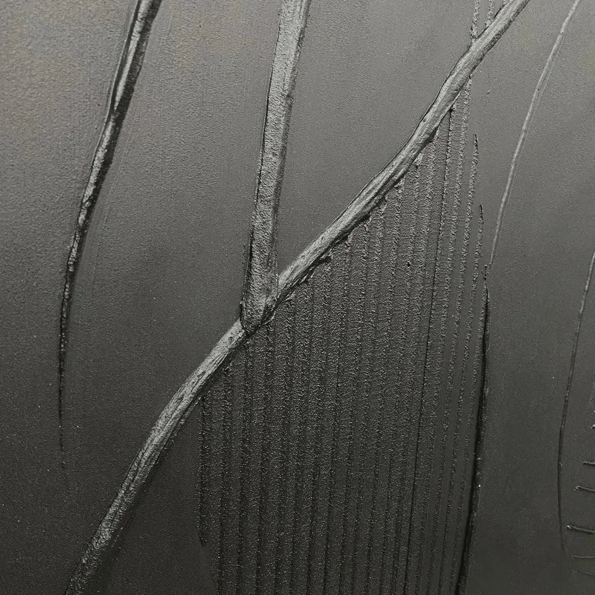 BLACK TEXTURED ABSTRACT: Minimalist Textured Painting - Image 4