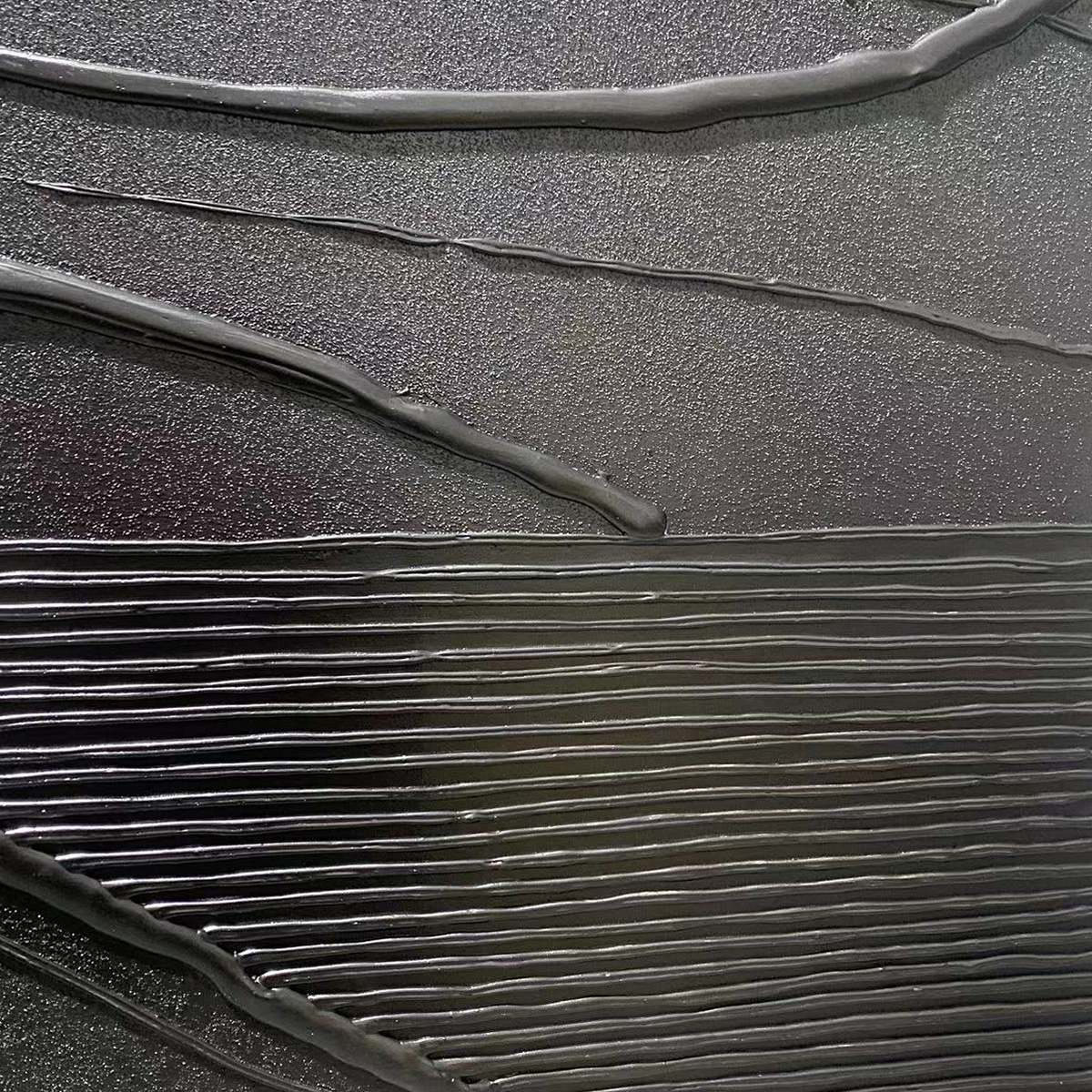 BLACK TEXTURED WAVES: Minimalist Textured Painting - Image 6