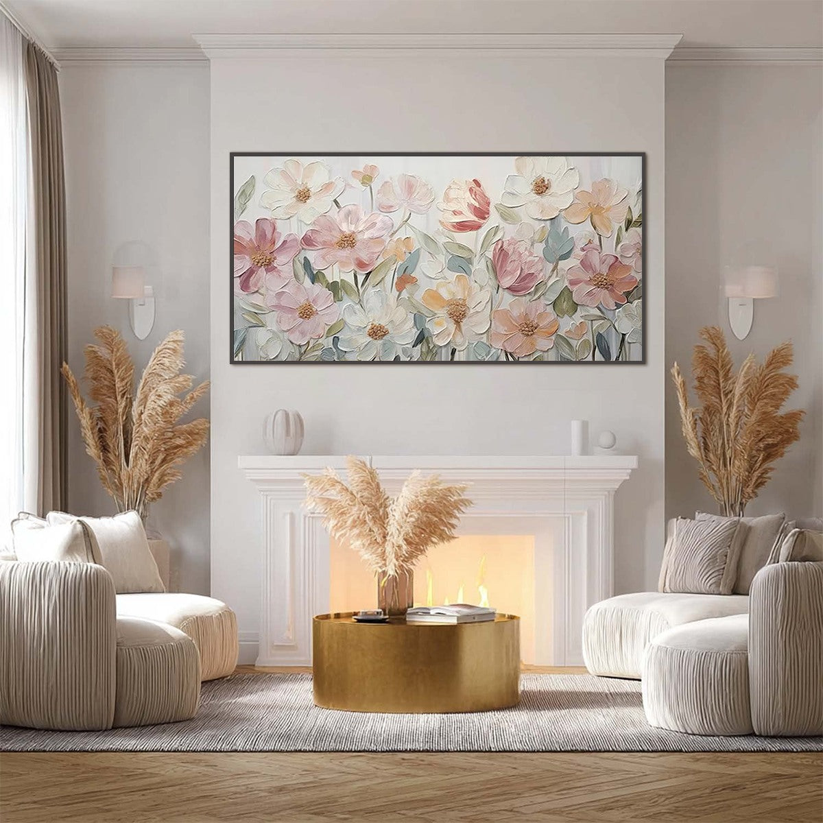 BLOOM WHISPER: Textured Pastel Floral Oil Painting - Image 2