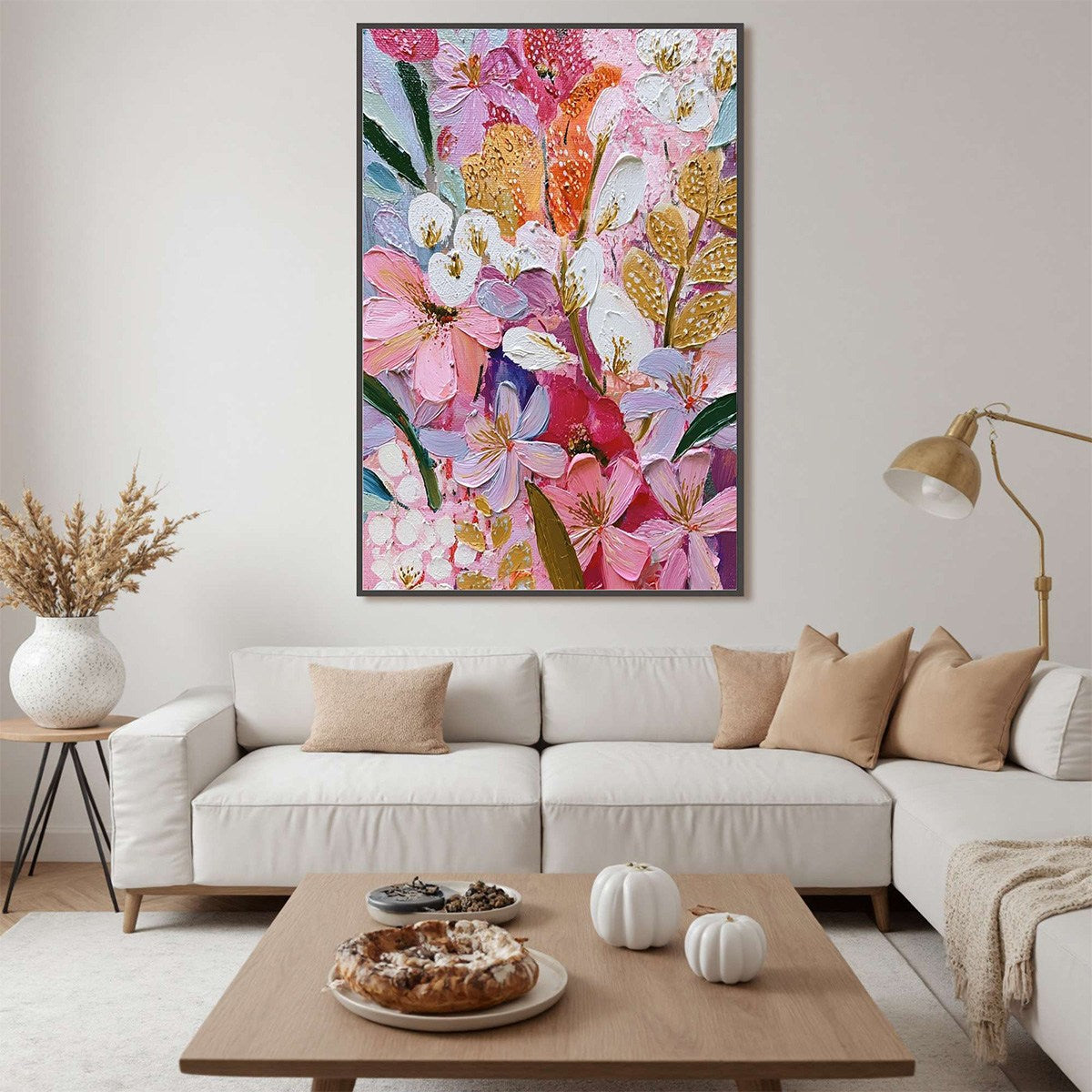 BLOOMING RHAPSODY: Textured Impasto Floral Oil Painting - Image 4