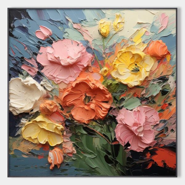 BLOOMING BOUQUET: Textured Floral Oil Painting