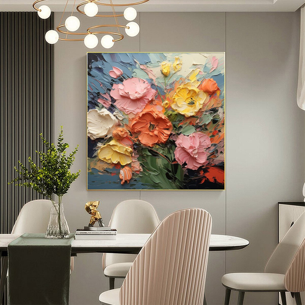 BLOOMING BOUQUET: Textured Floral Oil Painting - Image 7