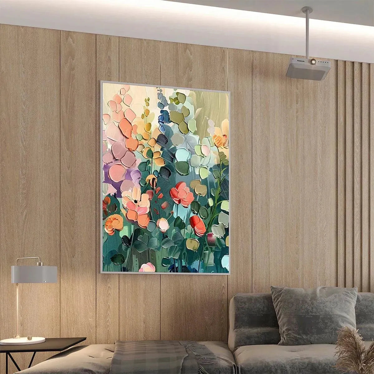 BLOOMING MEADOW: Textured Floral Painting, Colorful Wildflower Wall Art, Vertical Canvas, Impasto Decor - Image 4