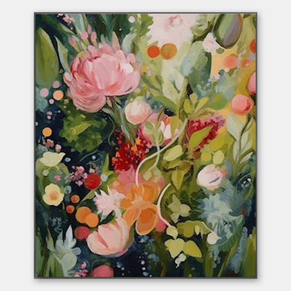 BLOOMING RHAPSODY: Textured Floral Oil Painting