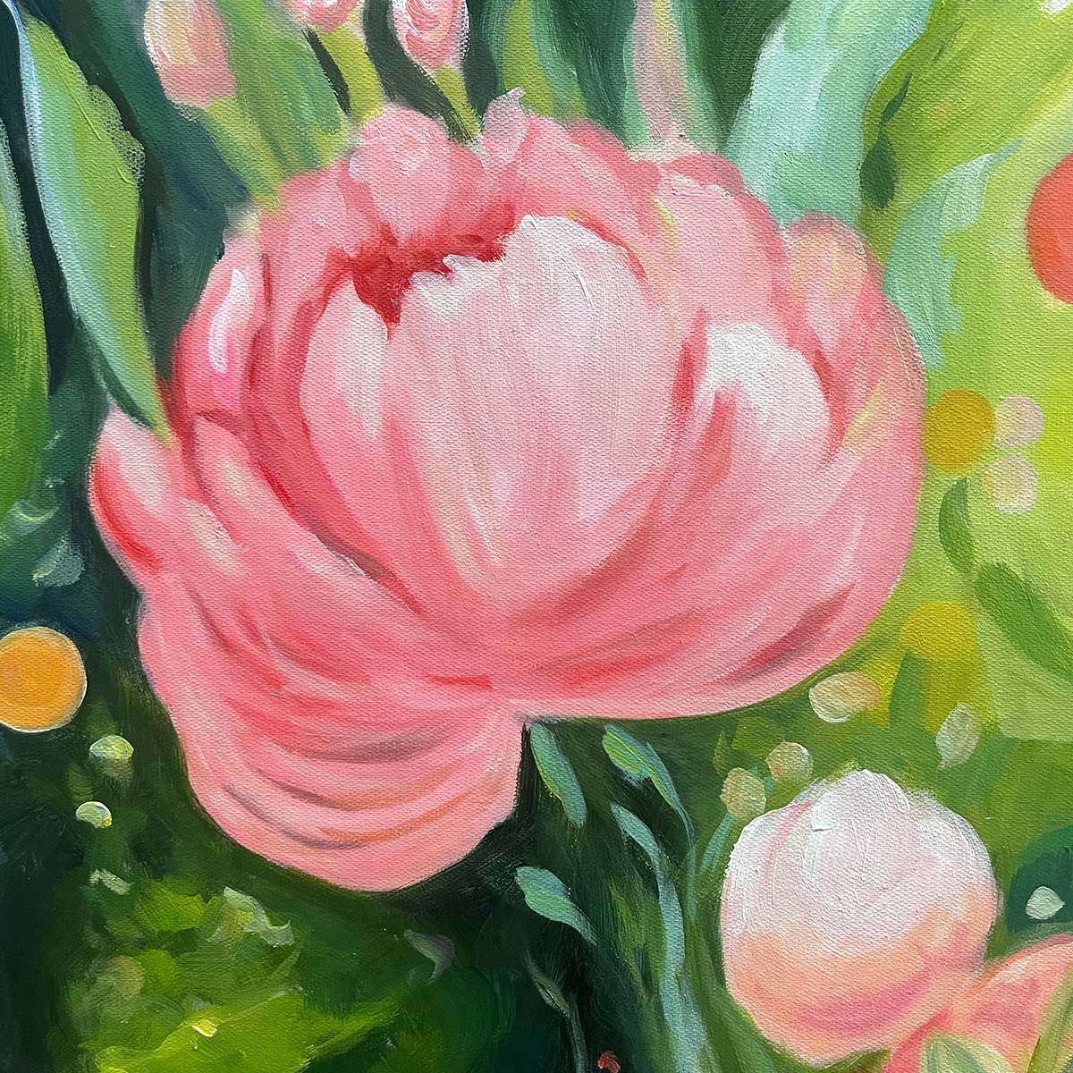 BLOOMING RHAPSODY: Textured Floral Oil Painting - Image 3
