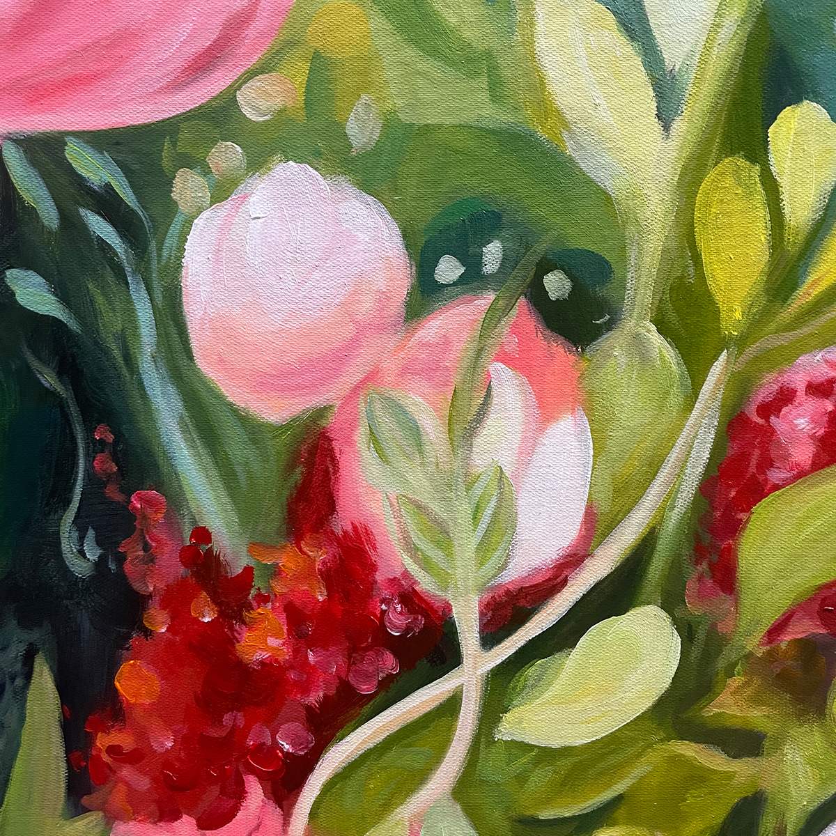 BLOOMING RHAPSODY: Textured Floral Oil Painting - Image 6